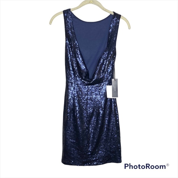 Lulus Shine Time Navy Blue Sequin Dress - Picture 8 of 9